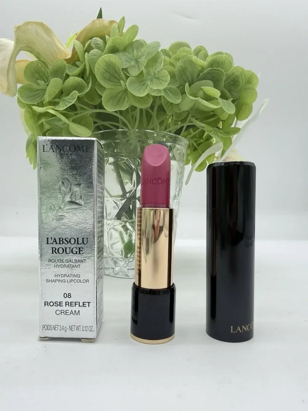 Lancome L’ABSOLU ROUGE Lipstick 08 Rose Reflet Cream 0.12 oz New in Box